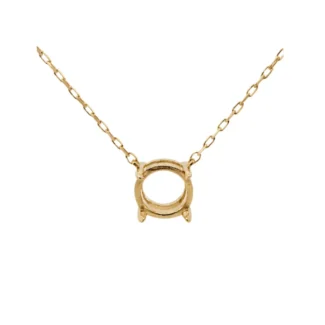 שרשרת תליון עגול לשיבוץ